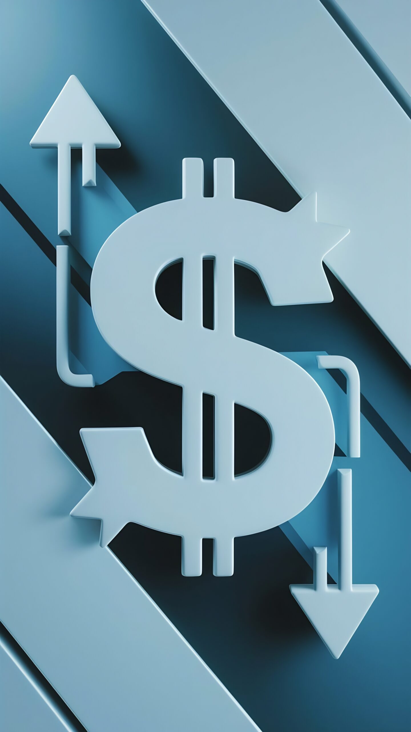 Ícone de cifrão com setas indicando controle e previsibilidade financeira, representando o impacto do plano de saúde empresarial na redução de riscos e custos ocultos